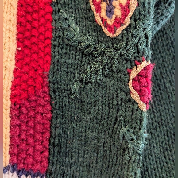 Vintage Fashion Bug Green Holiday Ugly Christmas Sweater Teddy Bear Size Large - Picture 4 of 15